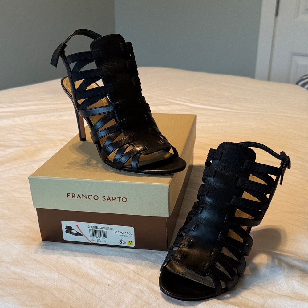 Franco Sarto Elegant Black Heeled Sandals